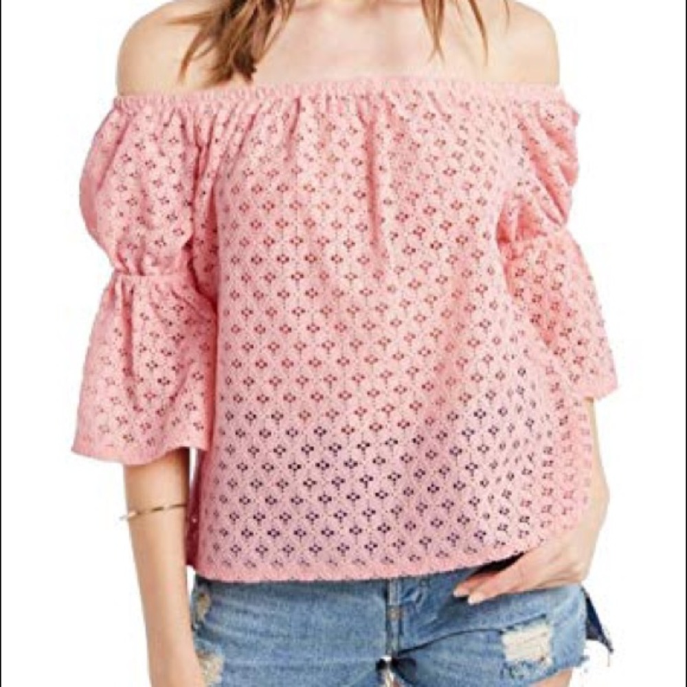Off the shoulder 2/3 puffy sleeve